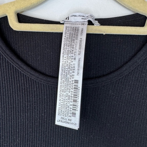 Zara Black Embellished Crop Tank Top - Picture 3 of 17